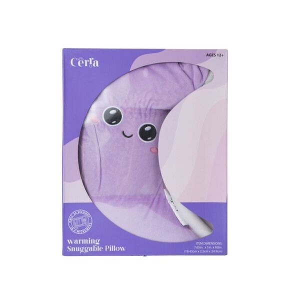 New! Warming Snuggable Pillow - Moon Shaped Sweet Faced - Picture 1 of 2